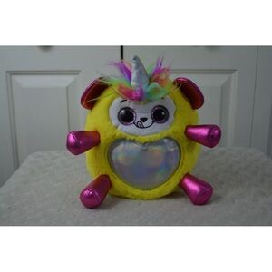 Zuru Rainbocorns Yellow Pink Plush Stuffed Animal Toy Heart Big Eyes Unicorn